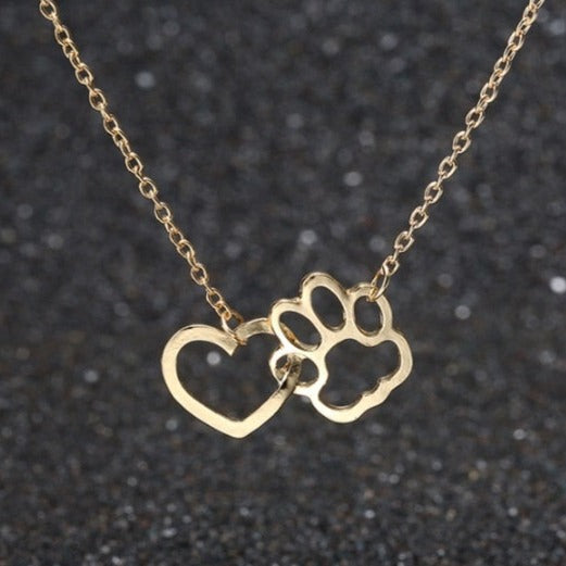 Hollow Pet Paw Footprint Necklace