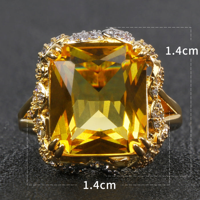 925 Sterling Silver Citrine Gemstone Ring