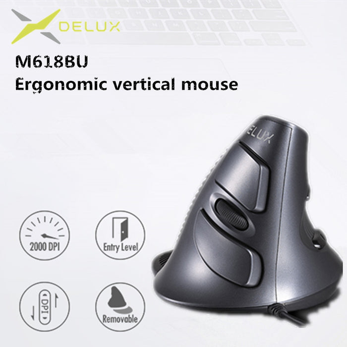 Delux M618 BU Ergonomic Vertical Mouse