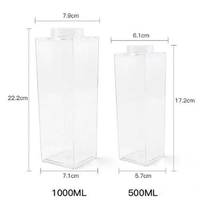 Transparent Milk Carton Style Juice Bottle