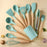 12Pcs Wooden Handle Silicone Kitchen Utensils