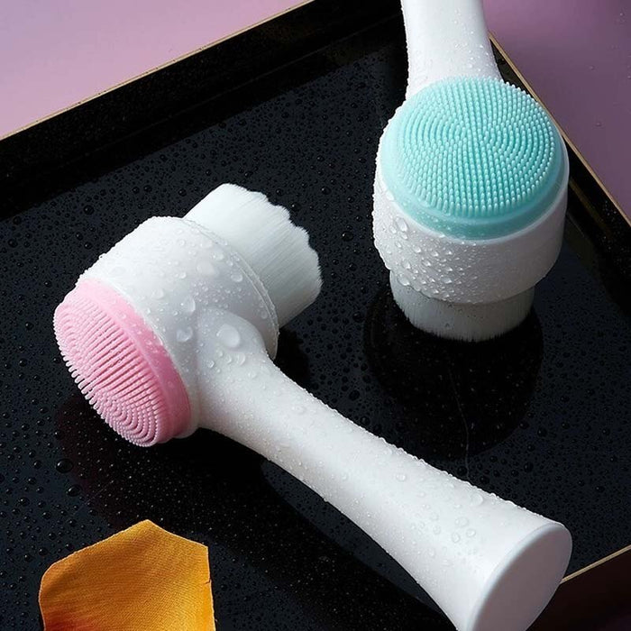 3D Bilateral Silicone Facial Cleanser Brush